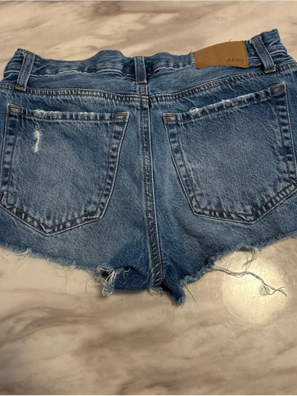 Aeropostale Women's Ripped Light Blue Denim Cutoff Shorts